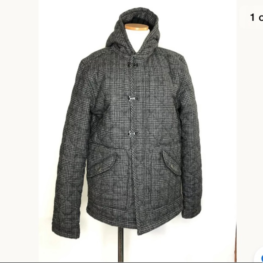 BDG Urban Outfitter Size S quilted plaid hooded jacket coat